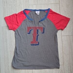 Genuine Merchandise Gray and Red Short Sleeve Tee